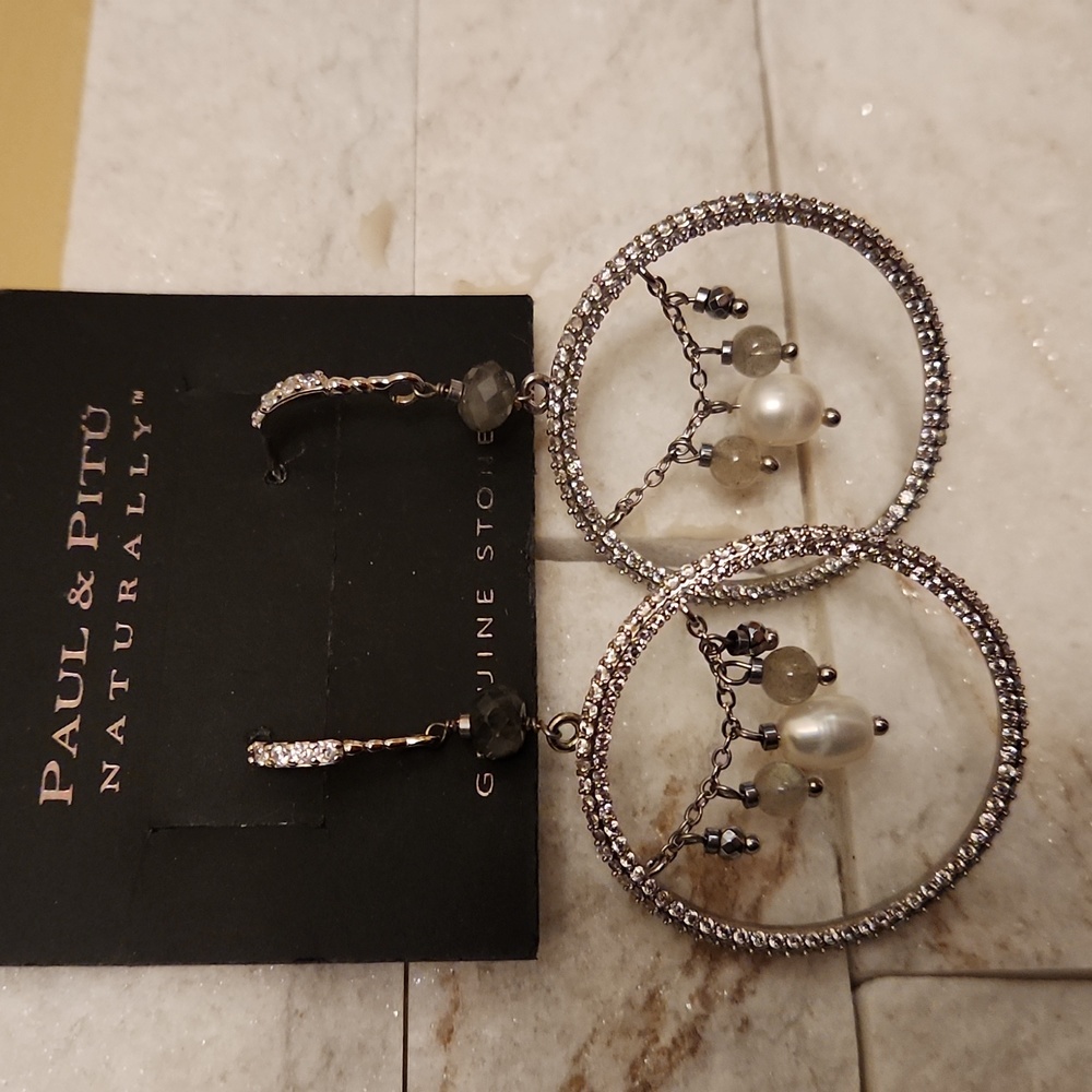Paul & Pitu Labradorite & Pearl Earrings